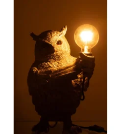 Lampa stołowa OWL 38 cm złota