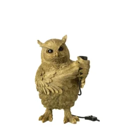 Lampa stołowa OWL 38 cm złota
