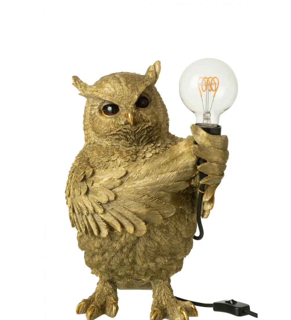 Lampa stołowa OWL 38 cm złota