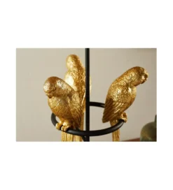 Lampa stołowa Papuga 35 cm czarno złota