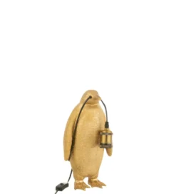 Lampa stołowa Pingwin 35 cm złota