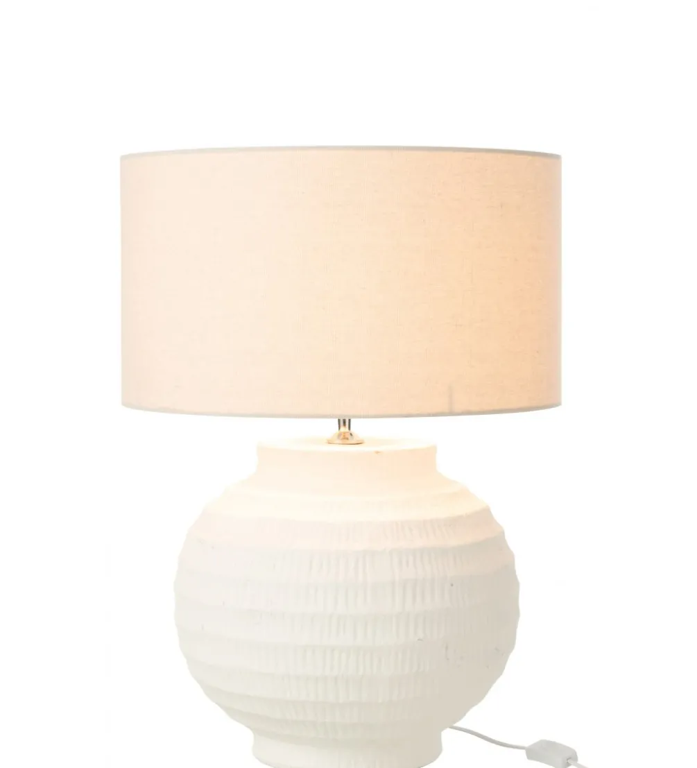 Lampa stołowa SCADY 62 cm terrakota biała