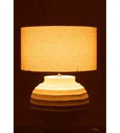 Lampa stołowa SCADY 62 cm terrakota biała