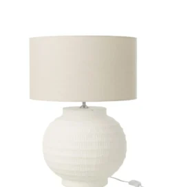 Lampa stołowa SCADY 62 cm terrakota biała