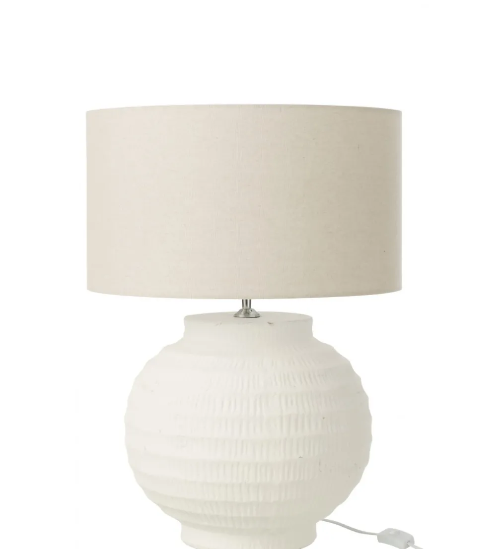 Lampa stołowa SCADY 62 cm terrakota biała
