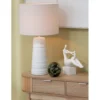 Lampa stołowa SCADY 63 cm terrakota biała