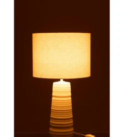 Lampa stołowa SCADY 63 cm terrakota biała