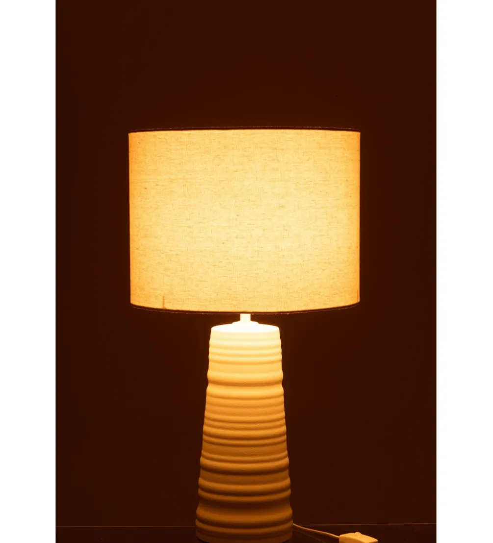 Lampa stołowa SCADY 63 cm terrakota biała