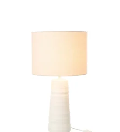 Lampa stołowa SCADY 63 cm terrakota biała