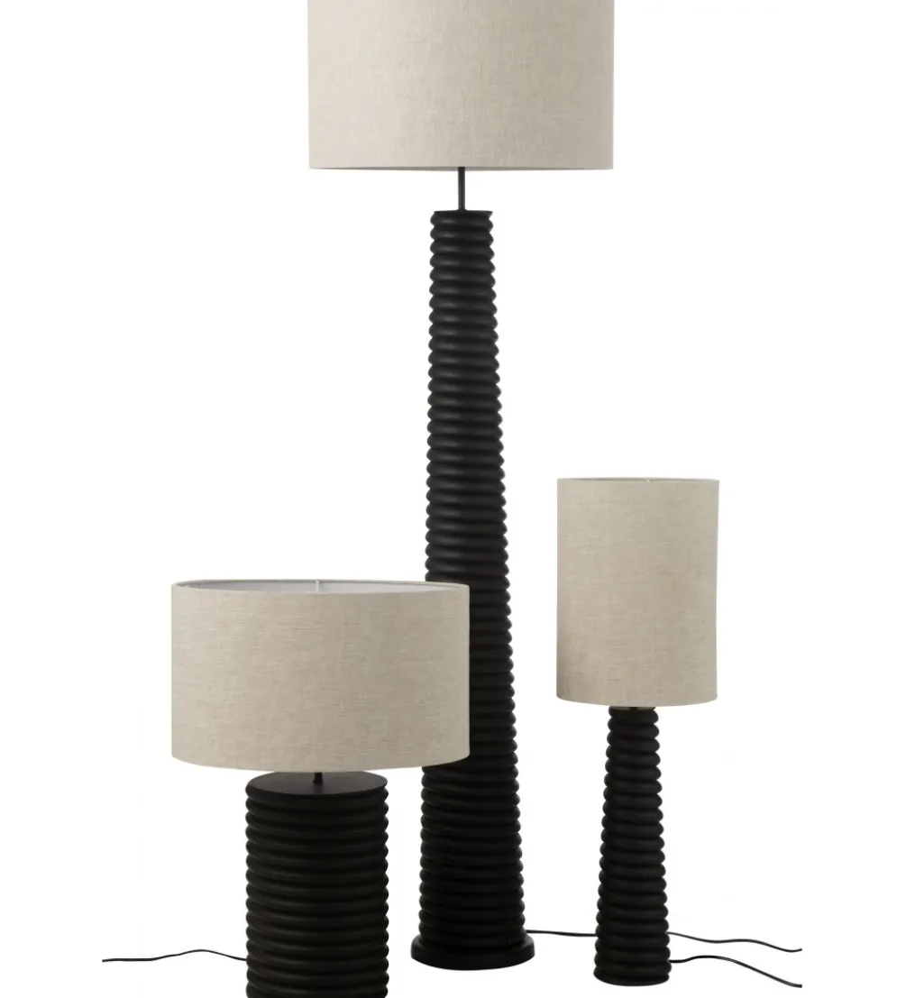 Lampa stołowa SHARY 70 cm drewno ailanthus czarna