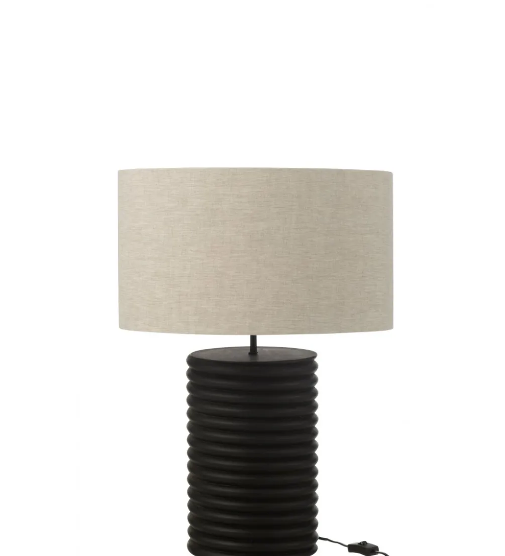 Lampa stołowa SHARY 70 cm drewno ailanthus czarna
