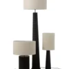 Lampa stołowa SHARY 85 cm drewno ailanthus czarna