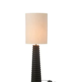 Lampa stołowa SHARY 85 cm drewno ailanthus czarna