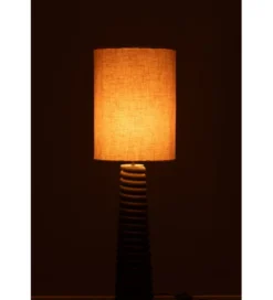 Lampa stołowa SHARY 85 cm drewno ailanthus czarna