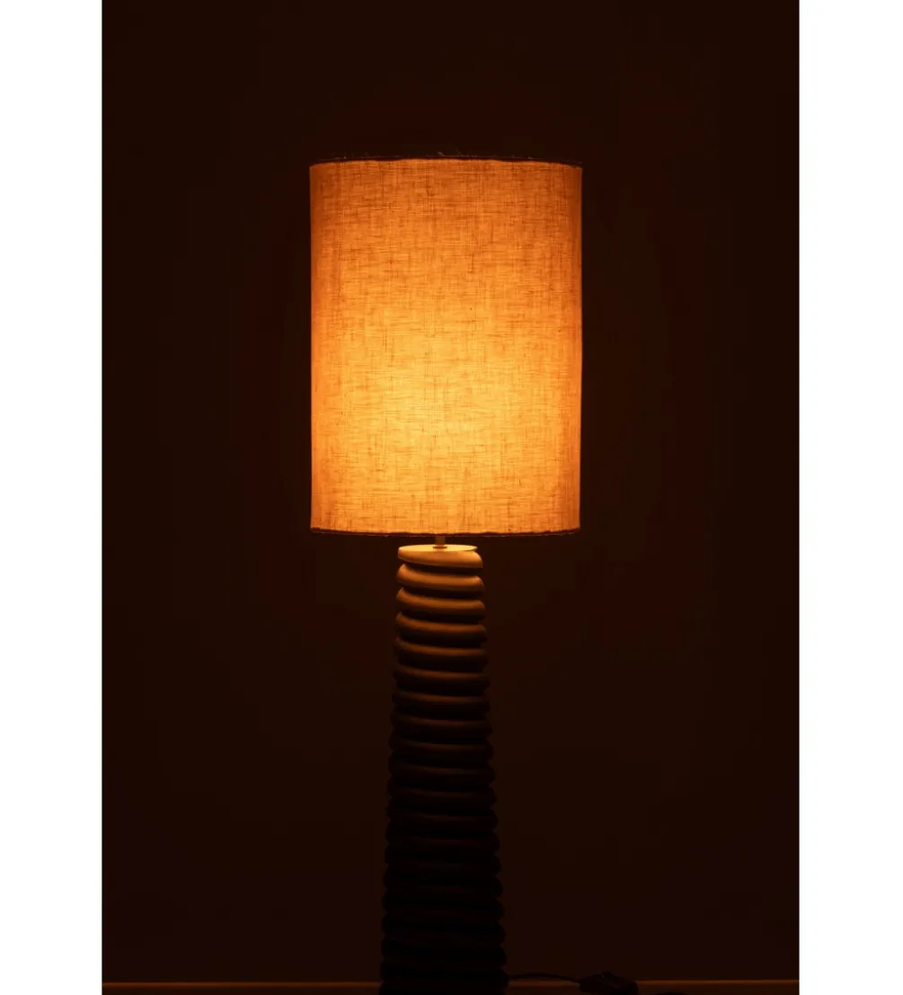 Lampa stołowa SHARY 85 cm drewno ailanthus czarna