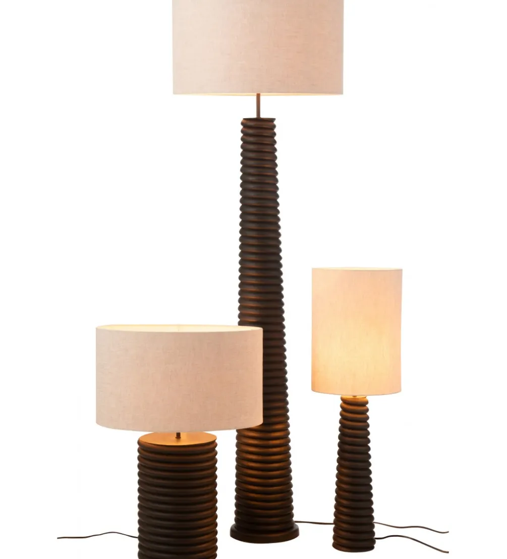 Lampa stołowa SHARY 85 cm drewno ailanthus czarna