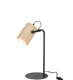 Lampa stołowa SILAS 42 cm czarna naturalna