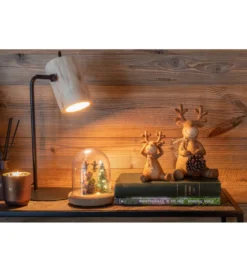 Lampa stołowa SILAS 42 cm czarna naturalna