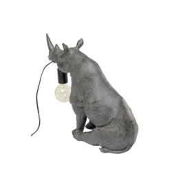 Lampa stołowa SITTING RHINO 42 cm szara