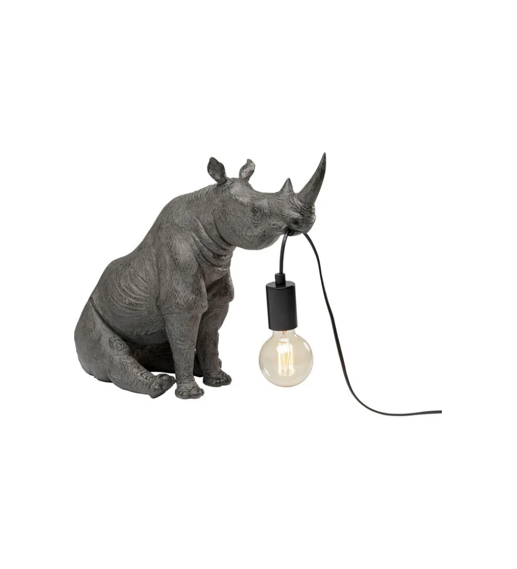 Lampa stołowa SITTING RHINO 42 cm szara