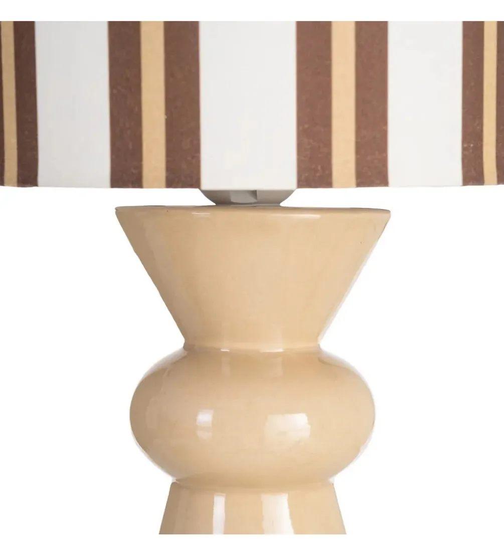 Lampa stołowa STRIPENMA 43 cm beżowa kremowa