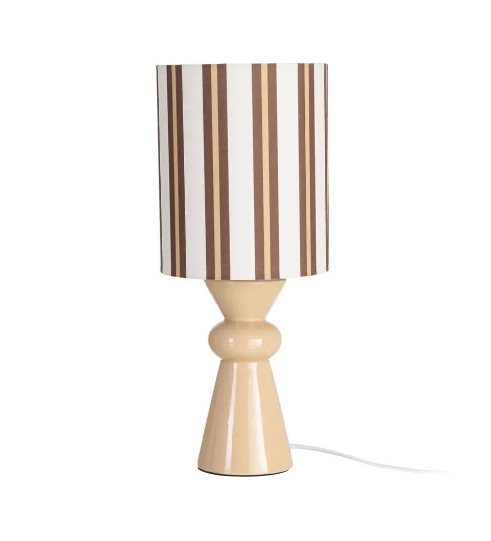 Lampa stołowa STRIPENMA 43 cm beżowa kremowa