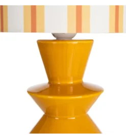Lampa stołowa STRIPENMA 43 cm musztardowa kremowa