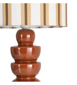 Lampa stołowa STRIPENMA 47 cm terrakota kremowa
