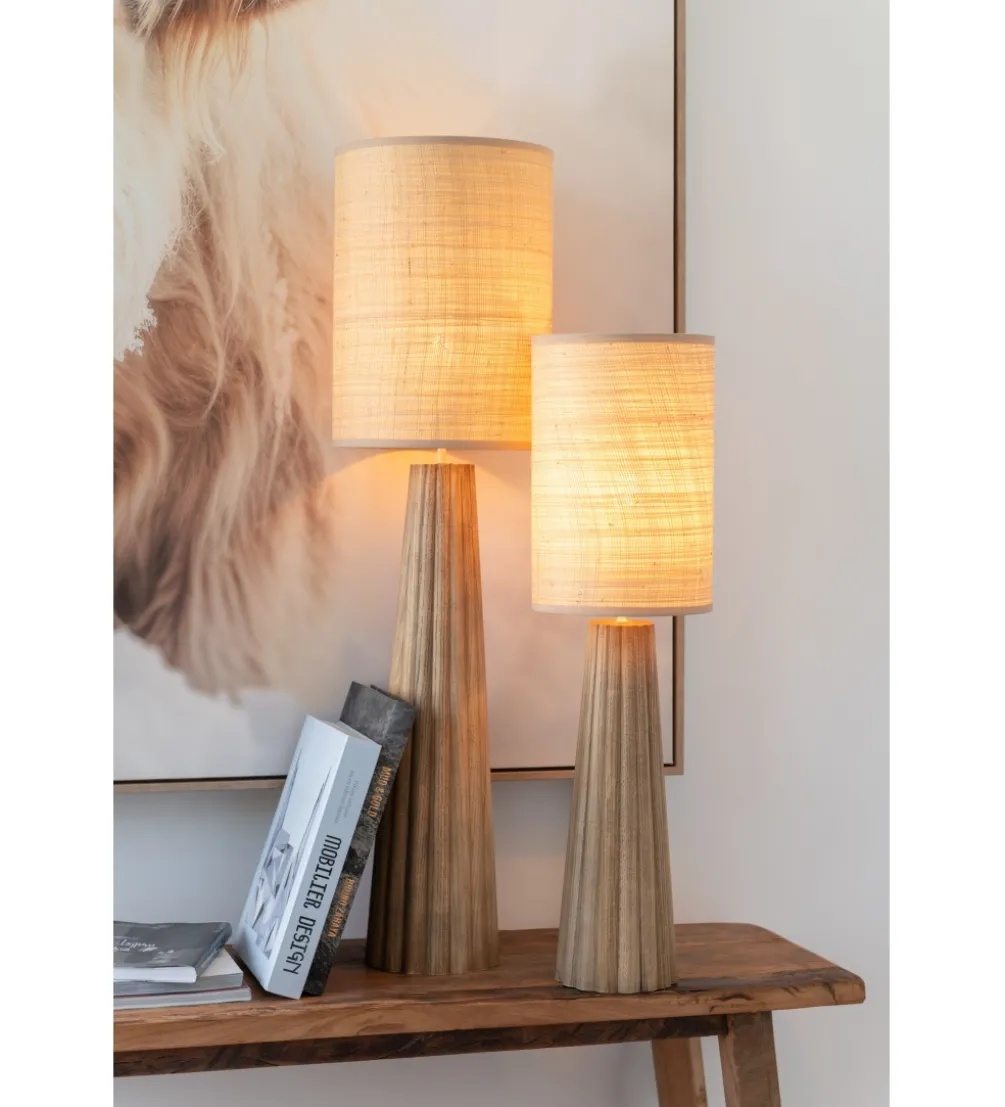 Lampa stołowa UMBRELLA 100 cm drewno ailantus naturalna