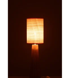 Lampa stołowa UMBRELLA 78 cm drewno ailantus naturalna