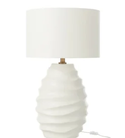 Lampa stołowa WAVING 68 cm ceramika biała