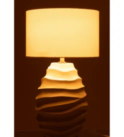 Lampa stołowa WAVING 68 cm ceramika biała