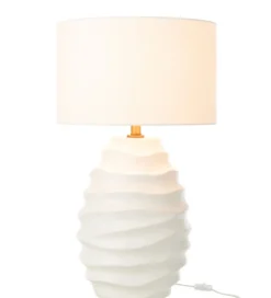 Lampa stołowa WAVING 68 cm ceramika biała