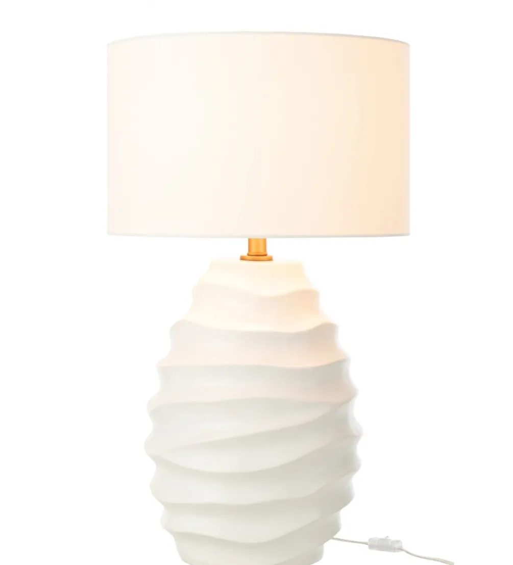 Lampa stołowa WAVING 68 cm ceramika biała