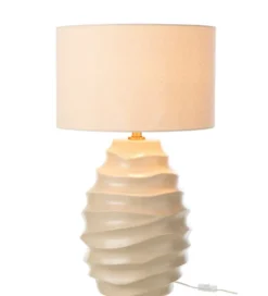 Lampa stołowa WAVING 68 cm ceramika beżowa