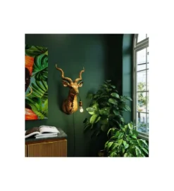 Lampa ścienna ANIMAL GOAT 45 x 74 cm złota