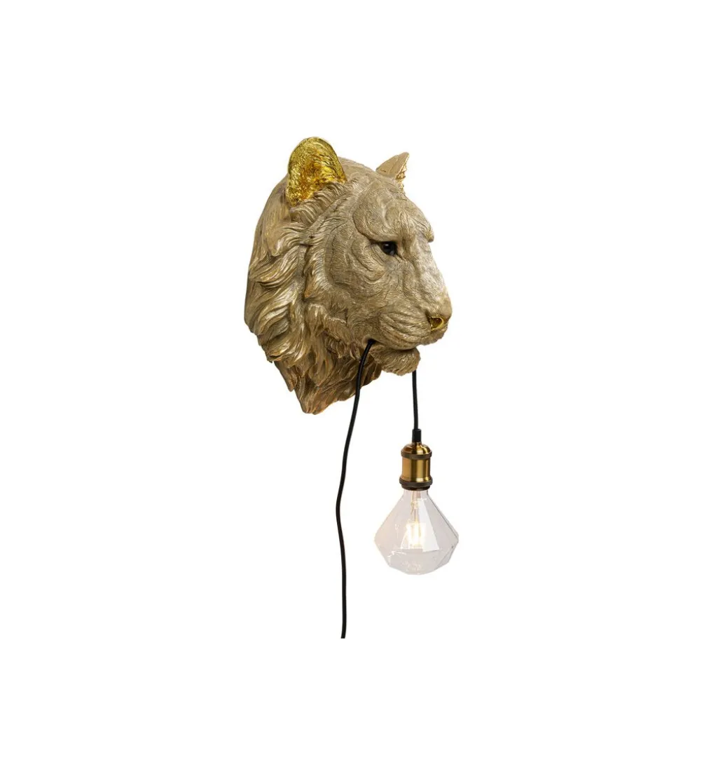 Lampa ścienna ANIMAL TIGER HEAD 34 cm złota