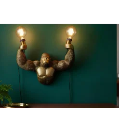 Lampa ścienna KING APE 50 cm złota