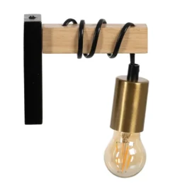 Lampa ścienna VITES 52 cm czarna naturalna