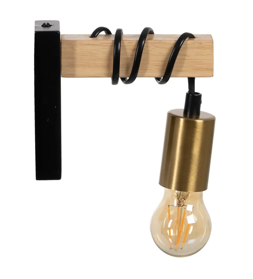 Lampa ścienna VITES 52 cm czarna naturalna