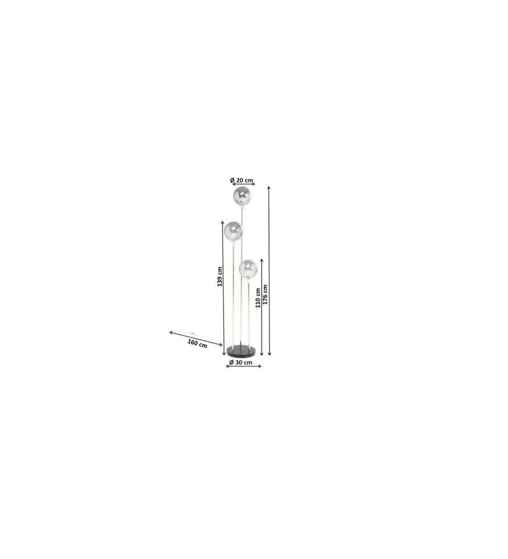 Lampa podłogowa Al capone tre 176 cm złota