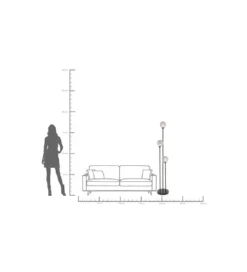 Lampa podłogowa AL CAPONE TRE 175 cm czarne