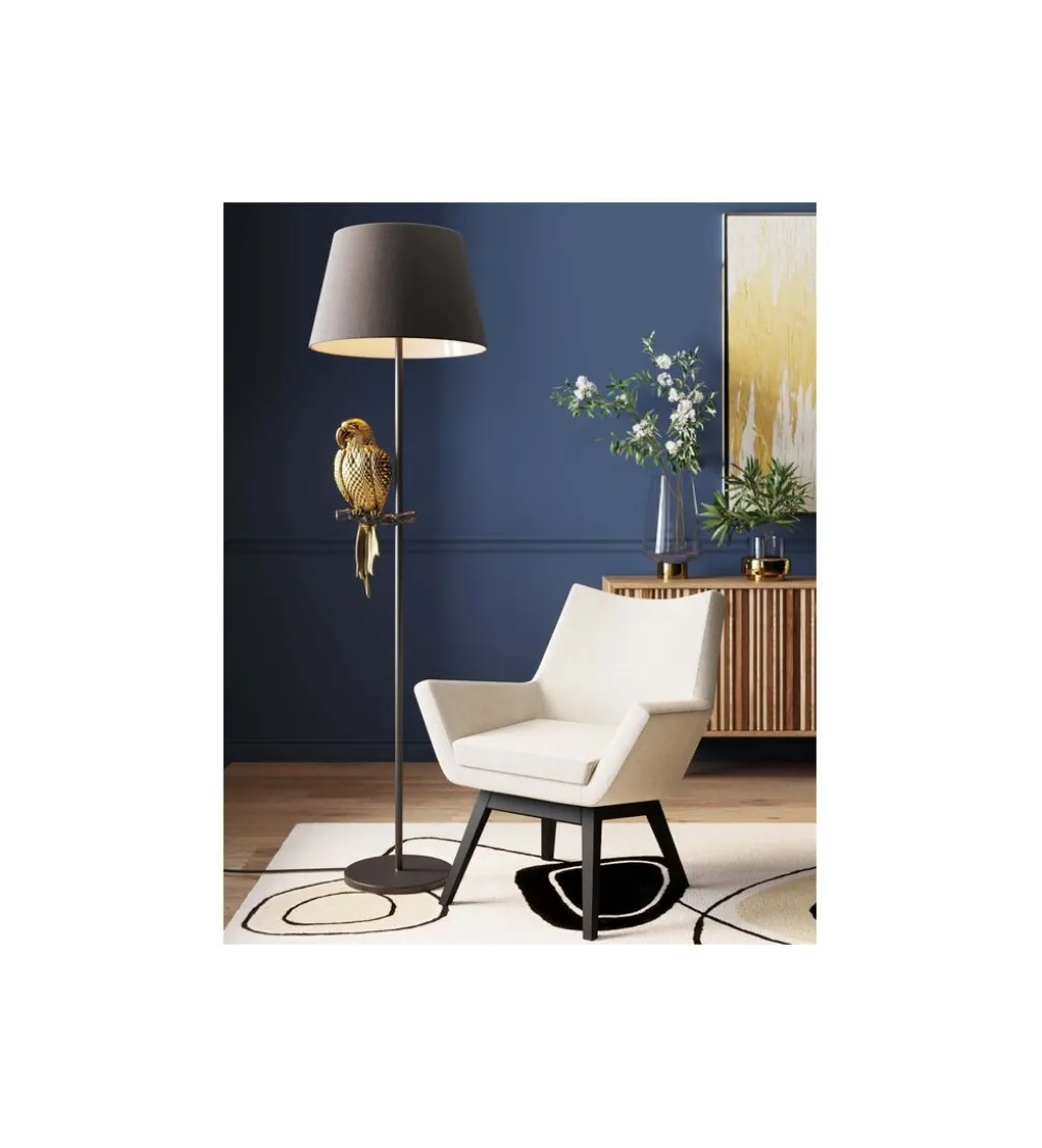 Lampa podłogowa ANIMAL PARROT 176 cm złota