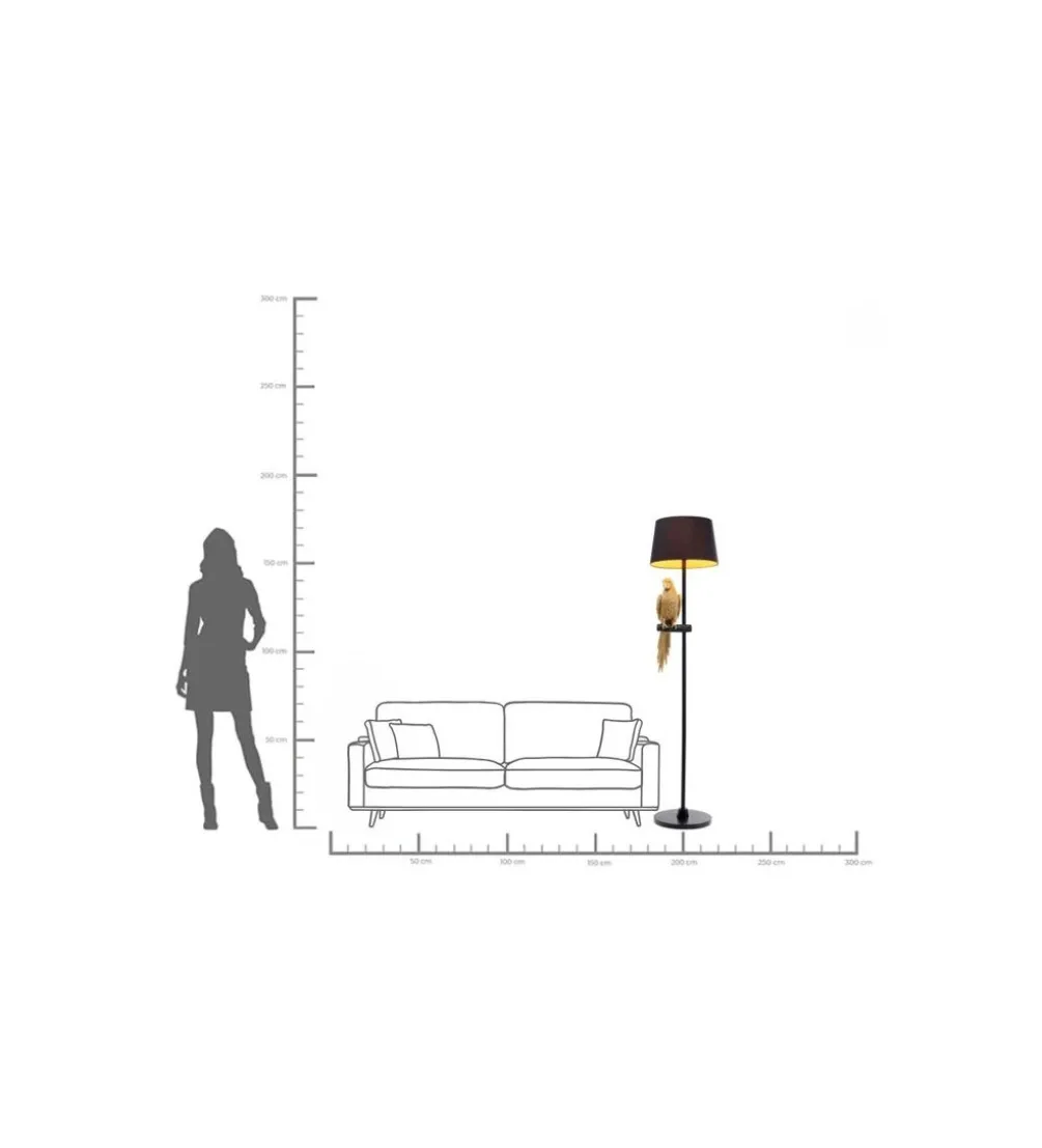 Lampa podłogowa ANIMAL PARROT 176 cm złota