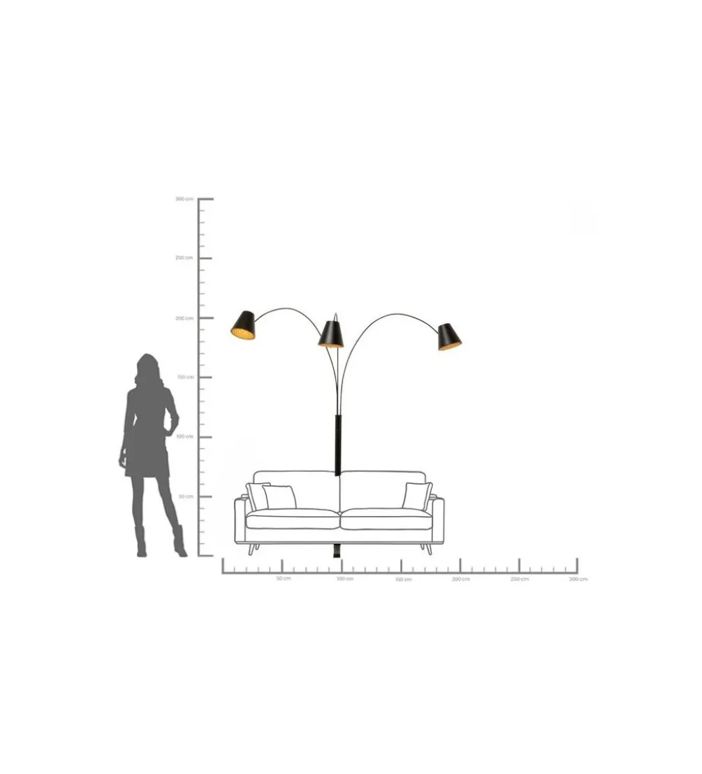 Lampa podłogowa CAPPELLINO 210 cm czarny mat