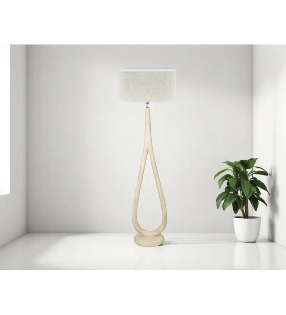 Lampa podłogowa Cronos 60 cm drewno mango