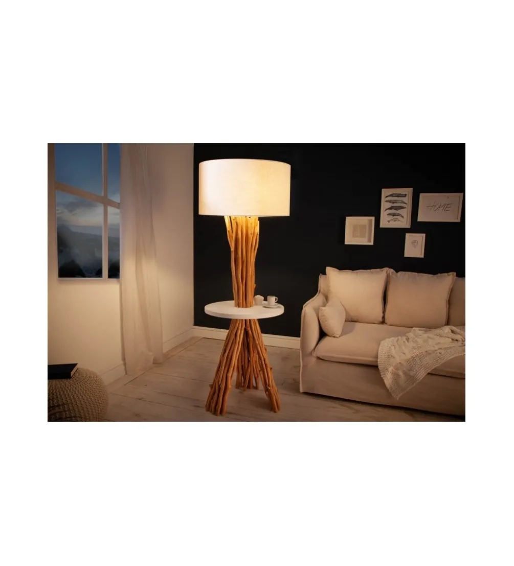Lampa podłogowa Driftwood 153 cm biała