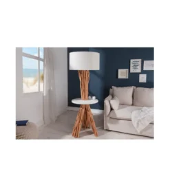 Lampa podłogowa Driftwood 153 cm biała