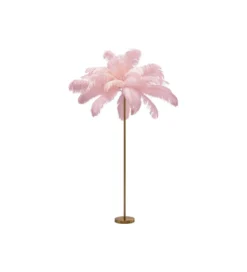 Lampa podłogowa FEATHER PALM 165 Cm  Pióra różowa