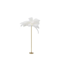 Lampa podłogowa FEATHER PALM 165 Cm Pióra biała